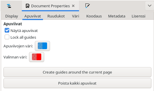 Apuviivojen asetukset