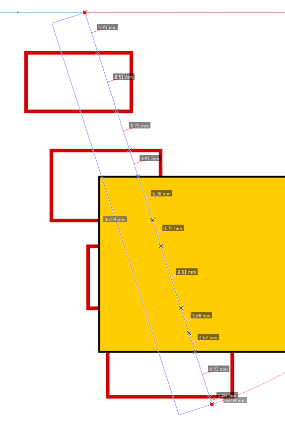 Näytetään piilotetut leikkauspisteet: päällä