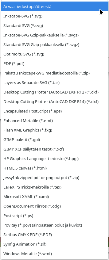 Tallennustiedostomuodot