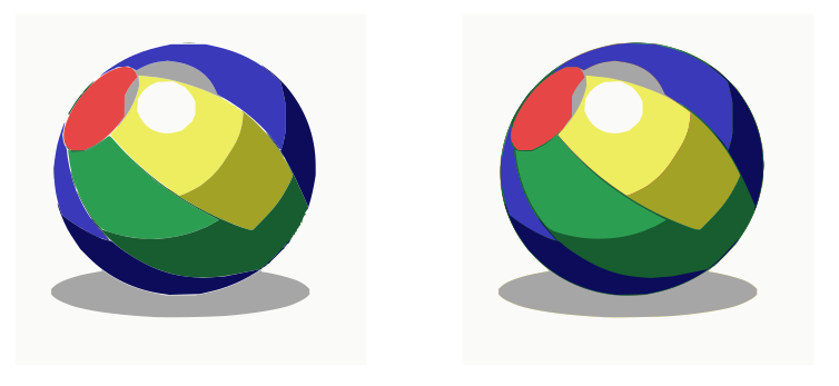 Varsio ilman "Stack"-asetusta ja sen kanssa