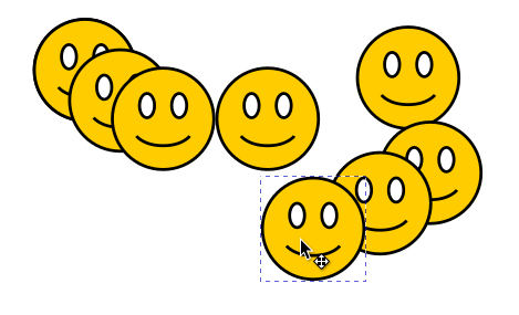 Siirron matkalla pudotettuja hymynaaman kopioita