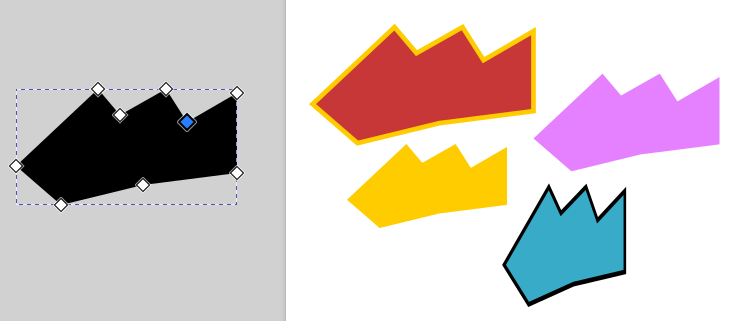 Alkuperäistä objektia on muotoiltu.