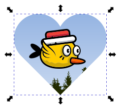 Kuvasta rajattu sydämen muotoinen alue.