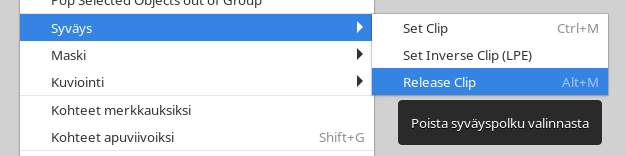 Syväyksen poistaminen