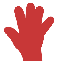 Punainen käsi laajennettu