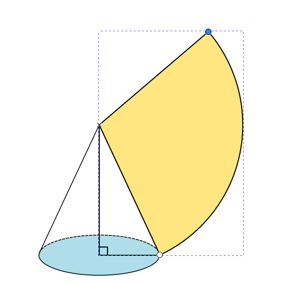 Kartion sivujanan suuruinen ympyrä