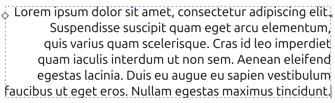 Teksti tasattuna oikealle