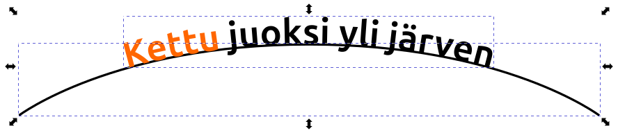 Teksti keskellä polkua