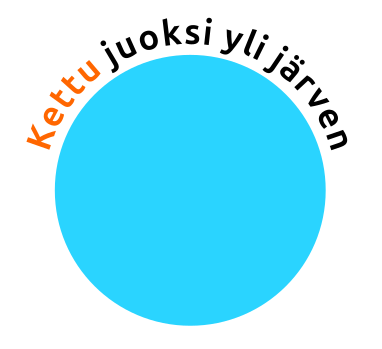 Teksti ympyrällä