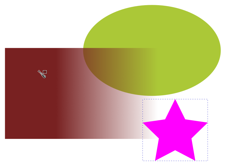 Hiiri valittavan värin päällä