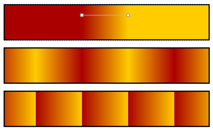 Liukuvärin toiston eri tyypit esimerkkeinä