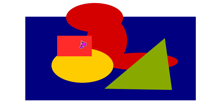 Klikkaus täyttötyökalulla punaisen päällä.